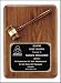 Personalized American walnut plaque with walnut gavel.