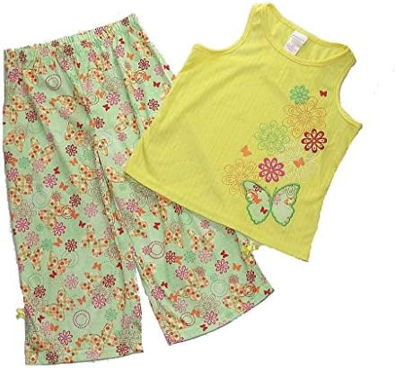 XHILARATION Girl's Size XS 4/5 Butterfly and Floral Pajama Set