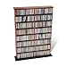 Cherry Double Width Wall Multimedia Storage Tower for CD, DVD & VHS