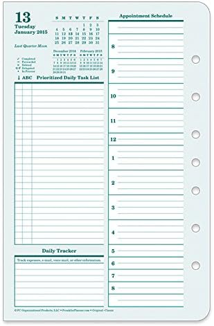 FranklinCovey Classic Original Ring-bound Daily Planner Refill - Jan 2015 - Dec