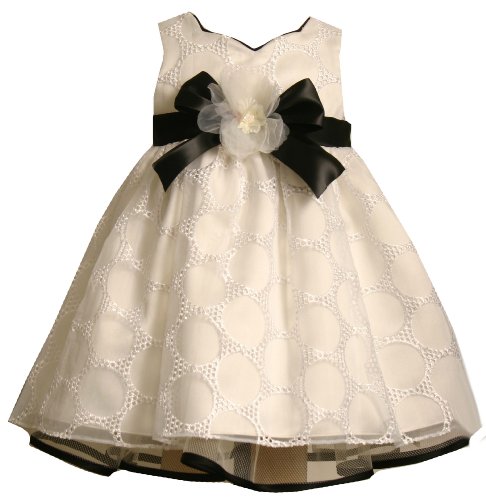 Bonnie Baby Social Embroidered Dress, Ivory, 24 Months