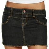 Volcom Revolver Indigo Wash Juniors Denim Mini Skirt