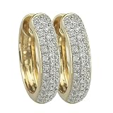 14K Yellow Gold 1/2 ct. Diamond Huggie Earrings