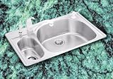 Elkay DLCGR3322-10-L Gourmet Stainless Steel Sink with 1 hole