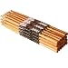 On Stage 5A American Hickory Drum Sticks - 12 Pair, Wood Tip