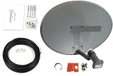 Sky/Freesat Complete Self-Install Kit - New Mk4 Sky Satellite Mini Dish Kit with Quad LNB, Fixings and 20m Twin Cable Ideal for Sky+ or Freesat HD Ready