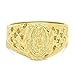 Mens 22mm 14k Gold Plated Classic Catholic Virgin Mary Blessed Mother Ring