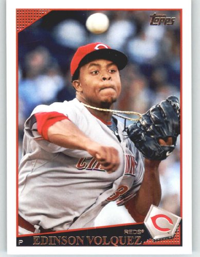 2009 Topps Baseball Card # 476 Edinson Volquez - Cincinnati Reds - Shipped In Protective Screwdown Display Case!