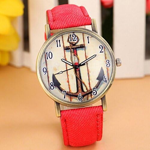 LNTGO High Quality Dress Watch New 2015 Fashion Fabric Band Quartz Watches Anchor Casual Wristwatch For Women Hours Gift