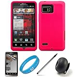 Hot Pink Premium Soft Silicone Skin Cover for Verizon Wireless Droid Bionic ....