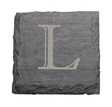 Review J.K. Adams Company VSC-4SQ-L / JK Adams Set of Four 4-Inch Square Monogrammed Slate Coasters, L