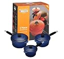 Le Creuset Cast Iron Saucepan Set, Graded Blue, 3 Piece