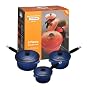 Le Creuset Cast Iron Saucepan Set, Graded Blue, 3 Piece