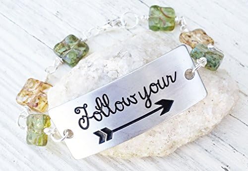 Follow Your Arrow Bracelet, Silver Charm Arrow Bracelet, Charm Link Chain Bracelet