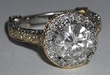 3.5 carat pave diamond engagement ring band set gold