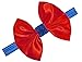 Funny Girl Designs Classic Costume Dress Up Sparkling Glitter Satin Bow Elastic Headband (Red) (0-12 Months)