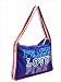 Victoria's Secret Peace Love Pink Canvas Messenger Bag Tote Handbag ~ Multi In Color