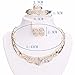 Moochi 18K Gold Plated Crystal Embedded Hollow Chain Necklace Earrings Ring Bracelet Jewelry Set