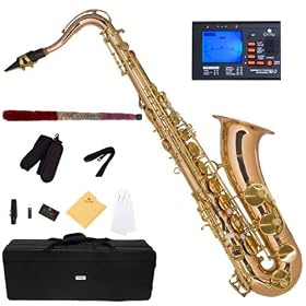Mendini MTS-30 Rose Gold Brass B Flat Intermediate to Professional Tenor Saxophone