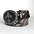 Whimsical Originals Fleur De Lis Buckle Snake Leather Rocker Belt