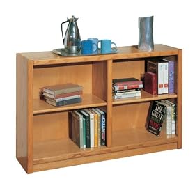 Red Oak Double-Wide Bookcase- Light Finish by Concepts In Wood
