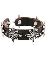 Lucky Brand "Royal Jewels" Floral Pave Leather Wrap Bracelet, 7.5"