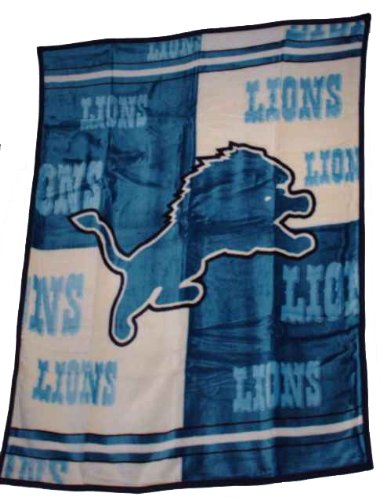 NFL Football Detroit Lions Blanket 4th Quarter Mink Raschel Plush Twin 60 X 80 - 85% Acrylic = Keeps You Warmer