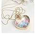 bestwishes2u Multicolor Star Shaped Crystal in Heart Glass Locket Pendant Necklace with 60cm Bead Chain