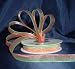Organza Rainbow Ribbon -3/8"- Lime Green/Orange - 25 Yards (75 Ft)