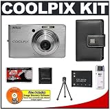Nikon Coolpix S500 7.1 Megapixel Digital Camera (Silver) with 3x Optical Zoom + Spare EN-EL10 Battery + Leather Camera Case (Camera Refurbished by Nikon U.S.A.)