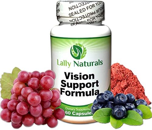 Vision Support Eye Supplement with Lutein, Bilberry, Grape Seed, Beta Carotene, Zinc and more.. (60 count) ★ Best Eye Vitamins for Healthy Eyes ★