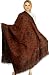 Exotic India Reversible Jamawar Shawl from Amritsar wit - Color Carob Brown