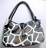 Brown / Off White Giraffe Print Purse Handbag Trendy