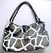 Apparel : Brown / Off White Giraffe Print Purse Handbag Trendy