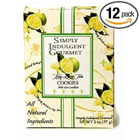 Simply Indulgent Gourmet Key Lime Tea Cookies, 2-Ounce Boxes (Pack of 12)