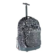 J World Laptop Rolling Marble Backpack - Grey