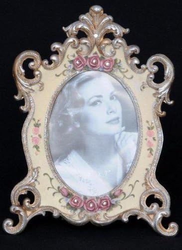 Antique Style Photoframe (5 x 7 inches) in a Six Roses Design