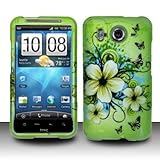HTC Inspire 4G Accessory - Green Hibiscus Hawaii Flower Design Protective H ....
