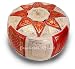 Marrakech Leather Poof, Orange
