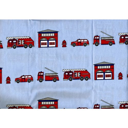 Firetrucks Fire Station Fireman Blue Pillowcase