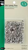 Dritz 200-Piece Safety Pins, Size 2, Nickel Finish