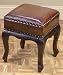 Kitchen & Housewares : Handmade Bi-Cast Leather Tuscany Style Square Footstool with Wooden Legs