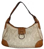 Etienne Aigner Purse Handbag Geometric Logo Collection Ivory/Vachetta Fairy