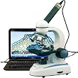 AmScope 40X-1000X LED Cordless All-Metal Framework Full-Glass Optical Lens Student Biological Compound Microscope + Digital Camera USB Imager