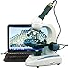 AmScope M158C-E Compound Monocular Microscope, WF10x and WF25x Eyepieces, 40x-1000x Magnification, Brightfield, LED Illumination, Plain Stage, 110V, Includes 0.3MP Camera and Software