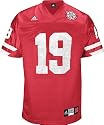 Nebraska Cornhuskers Mens #19 Home College Replica Football Jersey By Adidas