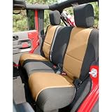13265.04 Rugged Ridge Seat Cover Rear, 2-Door, Neoprene, Black with Tan Inserts, Jeep... by Rugged Ridge