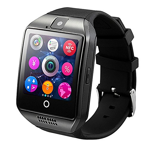 Bluetooth Smart Watch, Wristwatch Phone with Pedometer / Anti-lost / Camera / SIM TF Card / HD Sreen for iPhone 6 Samsung Huawei Android Phones (Q18-Black)