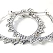 Silvertone Rhinestone 1.5" Spike Hoop Earrings