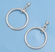 Sterling Silver Earrings - Rhodium Plated - 28 mm